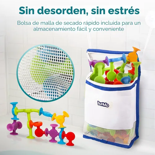Miniatura 8 de BUNMO Juguetes de baño de succión - Conecta, construye, crea - Juguetes de baño - Horas de diversión y creatividad - Habilidades motoras finas