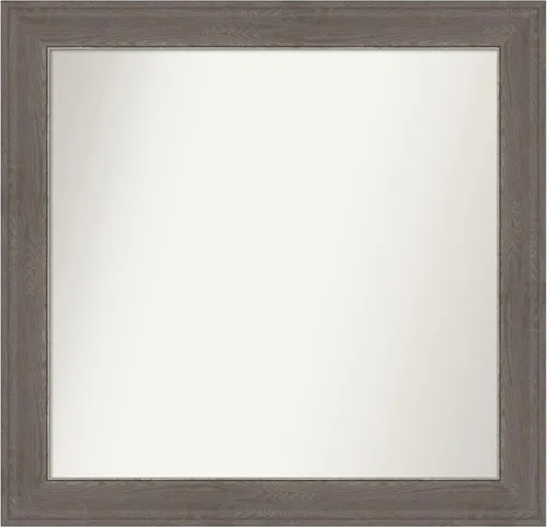 Miniatura 227 de Amanti Art Espejo de pared personalizado no biselado (24.5 x 24.5 pulgadas), marco gris marrón alta, varios tamaños personalizados, espejo de baño