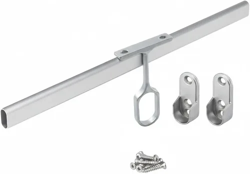 Miniatura 4 de Barra de tubo ovalada de 8 pies de largo para armario, para colgar ropa, 96 pulgadas de largo (negro mate)