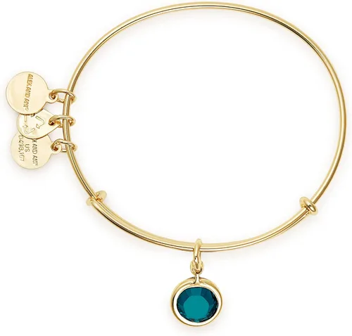 Miniatura 2 de Alex and ANI Brazalete extensible con piedras natales para mujer, dije de cristal de amatista del mes de febrero, acabado dorado brillante, 2 a 3.5