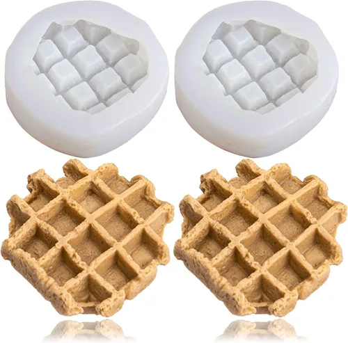 Miniatura 7 de Wehous 2 moldes de silicona para velas, molde de jabón en forma de magdalena, molde de vela de resina para fundición epoxi 3D lindo helado chocolate