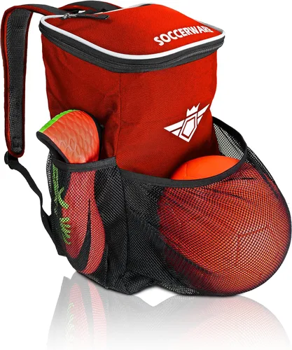 Miniatura 11 de Mochila de fútbol con compartimento para pelotas - Para niños y niñas La bolsa se adapta a todos los equipos de fútbol y equipo de gimnasio (negro)