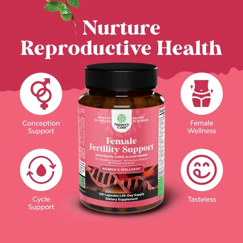 Miniatura 6 de Suplemento de fertilidad femenina con multivitaminas prenatales – Apoyo de fertilidad con colina prenatal, inositol, folato y mezcla de fertilidad