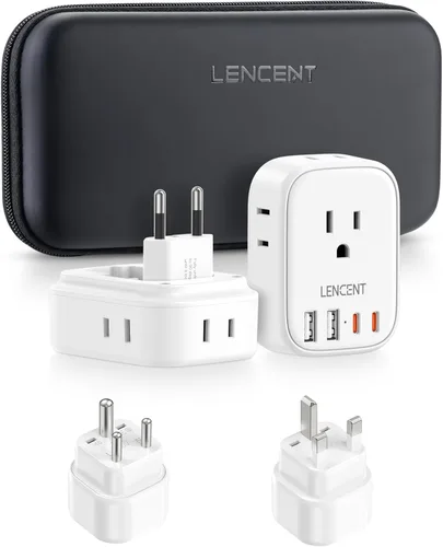 LENCENT Kit adaptador de viaje universal tipo C y tipo D G, adaptador de enchufe internacional para Europa Reino Unido Maldivas Italia Irlanda