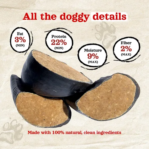 Miniatura 3 de Natural Farm Pezuñas de vaca rellenas con sabor a tocino y queso para perros (paquete de 4), golosinas de hueso de pezuña natural duraderas, mejores