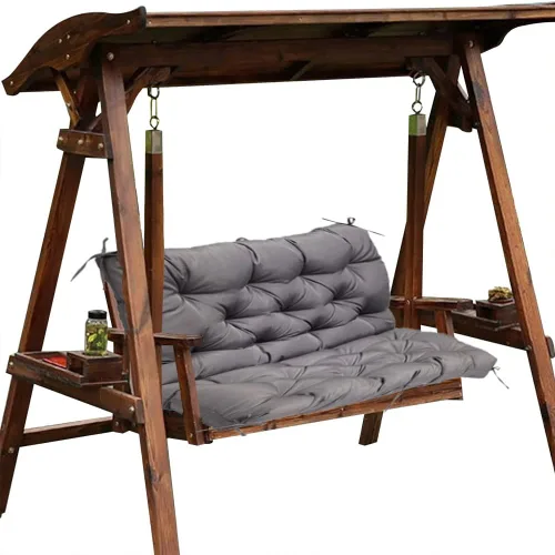 Cojines de repuesto para columpio con respaldo, cojín de banco impermeable para exteriores, 2-3 plazas, para muebles de jardín y patio (60 x 40 Gris