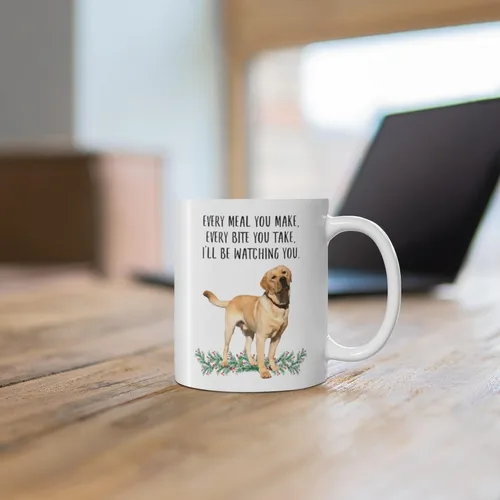 Miniatura 6 de Divertidos regalos amarillos de Labrador Retriever para mujeres, Día de la Madre 2025 Every Meal You Make Every Bite You Take Taza de café, taza
