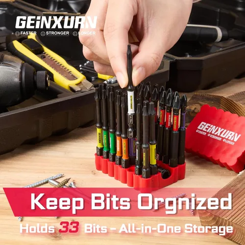 Miniatura 8 de Geinxurn Juego de puntas de destornillador de impacto, 99 piezas de 1 "/2 "multi cabeza magnética S2 puntas de destornillador de acero