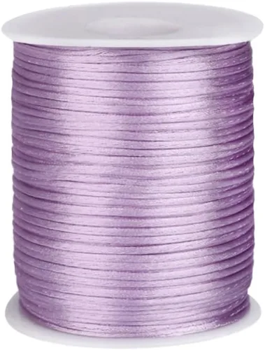 Miniatura 22 de 2.0mm Hilo de Cordón de Seda de Nylon para Cuentas de Macramé, Pulseras, Nudos Chinos, Collares, Joyería 109 Yardas (Verde Oscuro)