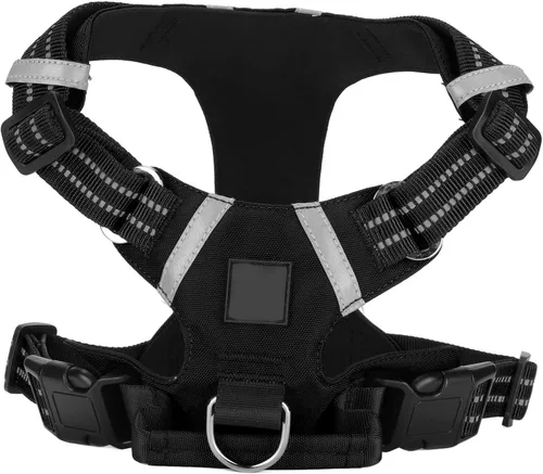 Dog Body Harness, Adjustable Chest Strap, Reflective Waterproof Vest with Handle for Dogs - Escape Proof, No Pull Design, Safe Walking Control (S)