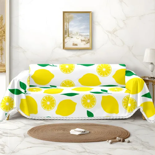 Funda de sofá con estampado de limón, fundas de sofá resistentes a las manchas, protector universal de muebles Multi4