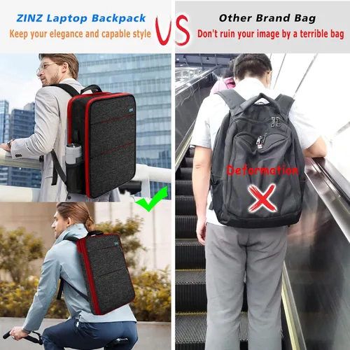 Miniatura 5 de ZINZ Mochila delgada y expandible para laptop con funda de 15, 15.6 y 16 pulgadas, bolsa resistente a derrames para notebooks, estuche