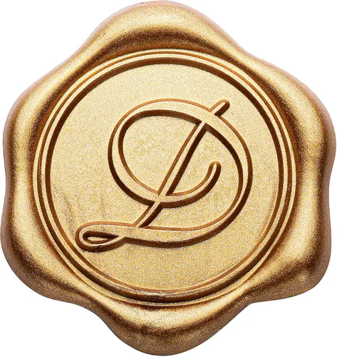 Miniatura 11 de Yoption - Pegatinas de sello de cera con letra inicial del alfabeto L, paquete de 100 unidades, autoadhesivas, estilo antiguo dorado, para sobres