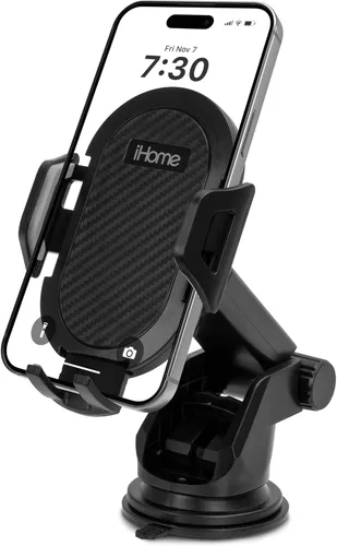 Miniatura 7 de iHome Soporte para automóvil, tablero de instrumentos/parabrisas/ventilación, cuello giratorio, agarre de silicona, brazo de montaje ajustable