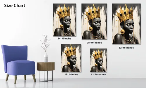 Miniatura 55 de Arte de pared afroamericano, decoración de rey y reina bailarín negro para sala de estar, arte de pareja de amor negro para dormitorio, lienzo