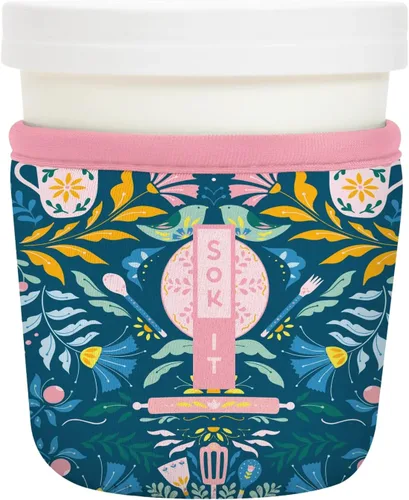Miniatura 171 de Sok It IceCreamSok - Funda de neopreno aislada (flores abstractas, pintas de helado cónicas)