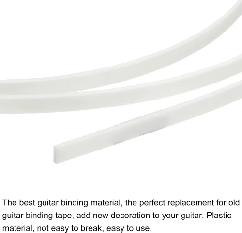 Miniatura 4 de MECCANIXITY Tira de Encuadernación y Borde Purfling de Plástico 1650x7x1.5mm para Guitarra Acústica Clásica Blanca, Juego de 2 Blanco