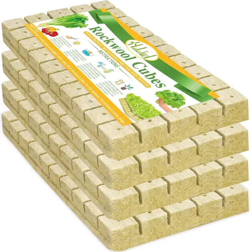 Halatool Cubos de lana de roca de 1 pulgada para jardín de lana de roca, cubos de cultivo hidropónico, sin suelo, plantas clon inicio de germinación