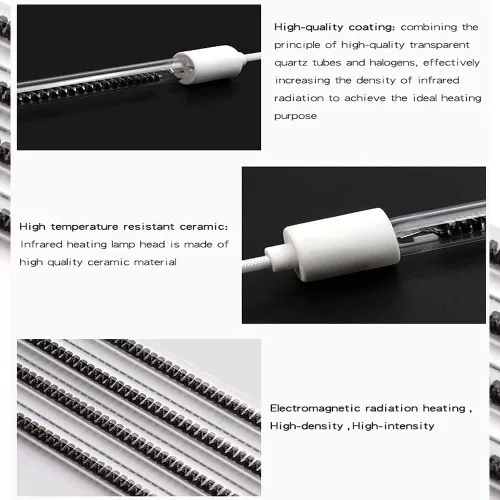 Miniatura 4 de Tubo de lámpara de calefacción de fibra de carbono Tubo de lámpara de horno de calefacción Tubo de lámpara de hornear Equipo infrarrojo Tubo de luz