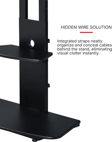 Miniatura 4 de Proman Porducts ST17176 Marco - Soporte para TV de hasta 86 pulgadas, altura ajustable y estantería, color negro
