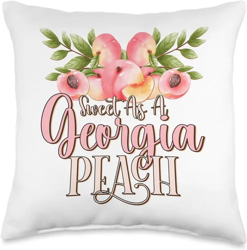 I Love Georgia Shirts & Gifts By DSR Sweet Lover State of Georgia Peaches - Almohada (16 x 16 pulgadas), multicolor