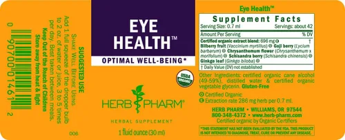 Miniatura 6 de Herb Pharm Eye Health Fórmula herbaria líquida con extracto líquido de arándano y goji - 1 onza (paquete de 2)