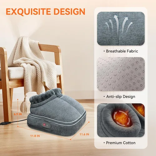 Miniatura 11 de Snailax Shiatsu - Masajeador de pies con calor, máquina eléctrica de masaje de pies para neuropatía, fascitis plantar, calentadores de pies