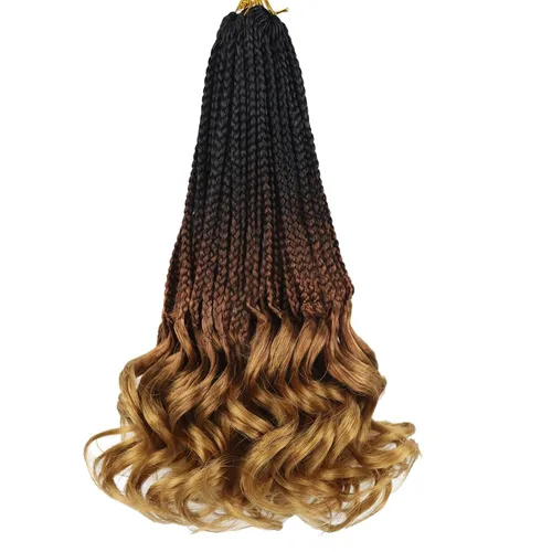 Miniatura 7 de Trenzas de ganchillo rizado francés T33, cabello pre-anillado 10 pulgadas, trenzas cortas rizadas francesas con extremos rizados, trenzas box