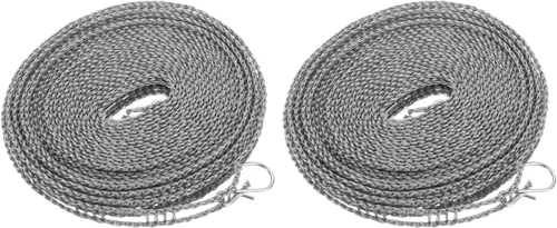 Miniatura 13 de uxcell Tendedero portátil, de nailon de 26.24 pies, resistente al viento, antideslizante, cuerda de lavado para patio, viajes al aire libre, Azul
