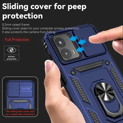 Miniatura 6 de Funda para Redmi Note 10 4G / Note 10S 4G / Note 11 SE (India), funda para Xiaomi Poco M5s 4G con soporte de anillo cubierta azul