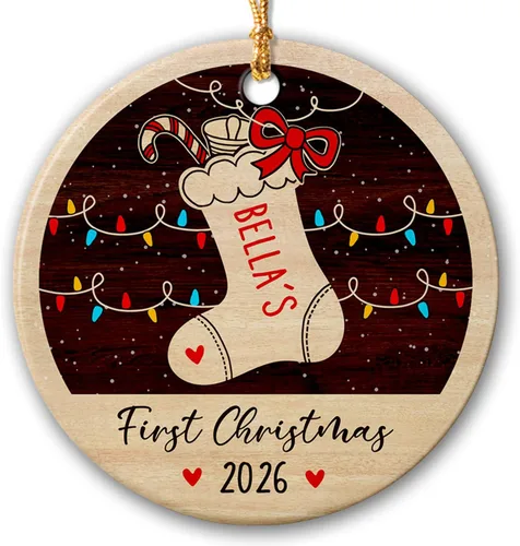 Miniatura 15 de Adornos de Navidad personalizados de animales del bosque 2026, primera decoración de árbol de Navidad del bebé, adorno de primera Navidad, adorno