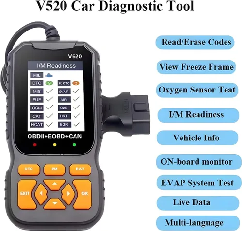 Miniatura 3 de Herramienta de diagnóstico de escáner de coche OBD2, lector de código OBDII/EOBD para vehículos V520, lector de códigos de falla automotriz