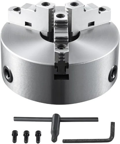 VEVOR - Portabrocas para torno de 3 mandíbulas, 20,32 cm, Portabrocas autocentrante para torno, Rango de sujeción de 0,16-8 pulg/4-200 mm con