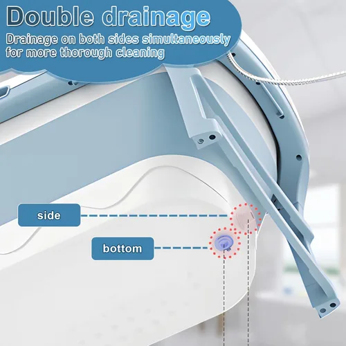 Miniatura 7 de Bañera portátil para adultos, bañera plegable de 56 pulgadas para adultos, bañera independiente para ducha, baño de hielo, bañera de sentada