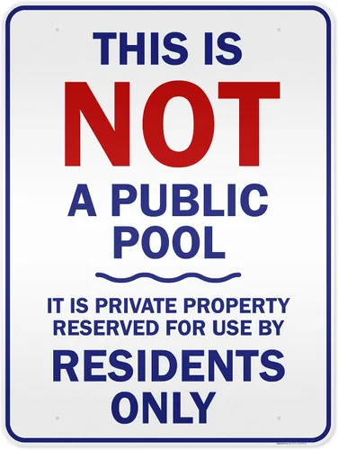Miniatura 12 de Esto no es una piscina pública – Es propiedad privada reservada para uso por residentes solamente, letrero de 10 x 14 pulgadas, HDPE de 55 mil