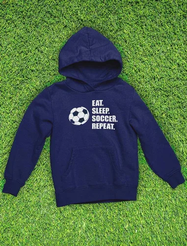 Miniatura 4 de Tstars Sudadera con capucha Eat Sleep Soccer para niños y hombres