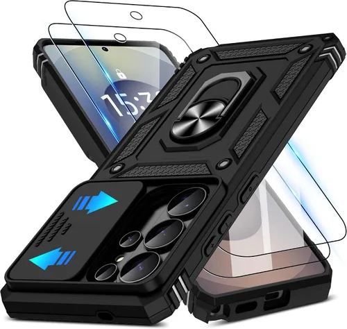 Miniatura 52 de ATUMP Funda para OnePlus Nord N200 5G con protector de pantalla HD con cubierta para cámara deslizante, soporte de anillo de rotación de 360°