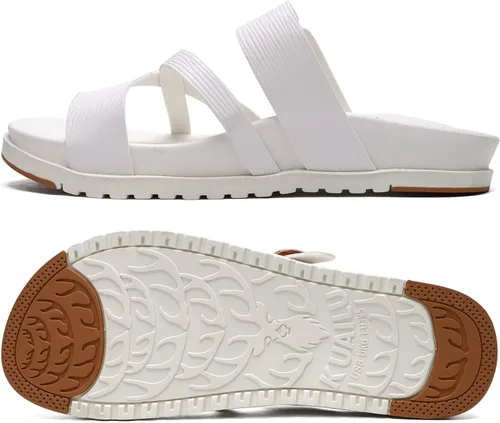 Miniatura 7 de KuaiLu - Sandalias ortopédicas para mujer con cómodo soporte de arco y amortiguación de tapete de yoga, sandalias planas de moda de verano de playa