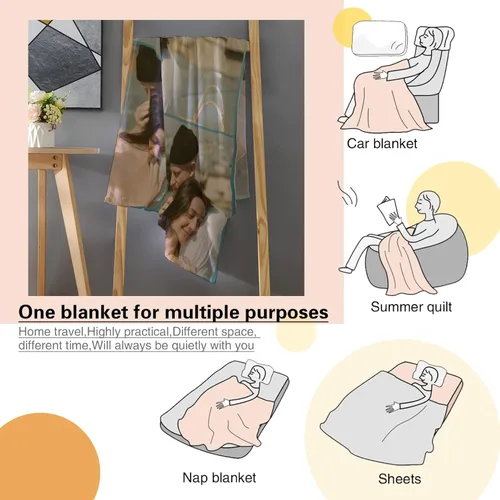 Miniatura 4 de Manta personalizada con texto fotográfico, manta de imagen personalizada para bebé, madre, padre, adultos, amigos, amantes, regalo personalizado