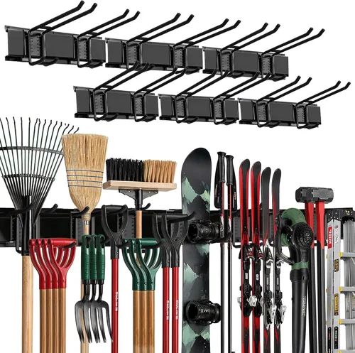 Miniatura 10 de Sistema de Almacenamiento de Pared de Garaje Resistente TIDYME Estantería Organizadora de Herramientas Montada en Pared con Estanterías Kit