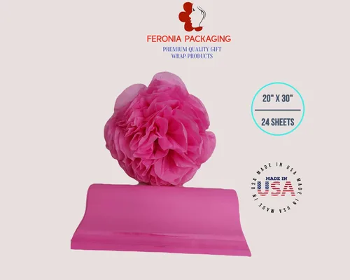 Miniatura 7 de Cuadrados de papel de seda rosa intenso, 24 hojas a granel, papel de regalo premium y suministros de arte para cumpleaños, vacaciones o regalos por