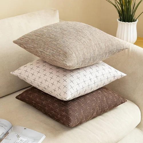 Miniatura 144 de MIULEE - Juego de 2 fundas de almohada decorativas de lino de arpillera navideñas, modernas, estilo campestre, rústicas, tejidas, con textura