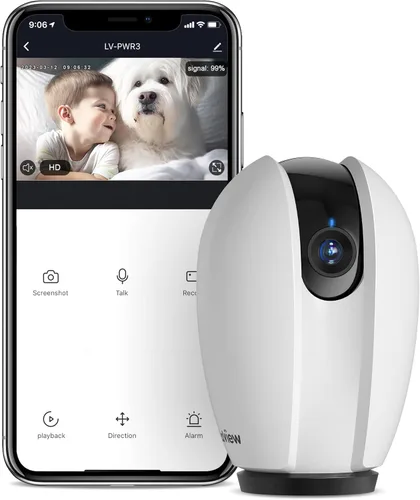 Miniatura 13 de LaView Cámaras de seguridad para el hogar + 2 tarjetas SD de 32 GB, cámara de seguridad PT para el hogar con detección de movimiento, audio Negro