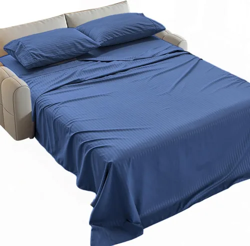 Miniatura 47 de Kingnex Sábanas a rayas para sofá cama de 36 x 72 pulgadas, tamaño individual para sofá cama, microfibra suave de doble cepillado 1800, 3 piezas