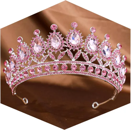 Miniatura 6 de FORSEVEN Tiaras y coronas de cristal para mujer – Boda y fiesta de cumpleaños, corona de princesa, accesorios para el cabello – Diadema de diamantes