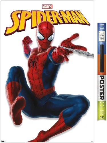 Miniatura 17 de Trends International Marvel Comics - Póster de pared de la serie Spider-Man, 22.4 pulgadas de largo x 14.7 pulgadas, versión enmarcada de madera