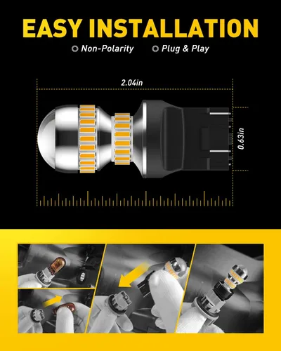 Miniatura 7 de AUXITO Luces direccionales LED 7443 7440 T20 7440A bombillas LED ámbar amarillo brillante 7441 7444 7444NA W21W luces LED de repuesto para luces