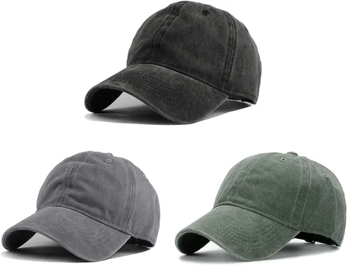 Miniatura 26 de HH HOFNEN Gorra de béisbol de algodón de sarga lavada y desgastada, vintage, ajustable, para hombre y mujer
