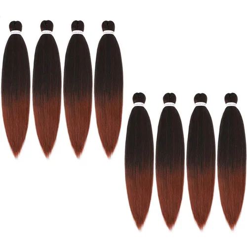 Miniatura 80 de Alrence Cabello estirado para hacer trenzas, trenza larga de 30 pulgadas, 8 paquetes, extensiones profesionales de trenzado de cabello sintético, 1b#