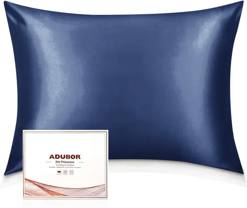 Miniatura 37 de Adubor Funda de almohada 100% de seda, fundas de almohada de seda de morera, 22 fibras de grado Momme 6A, funda de almohada de seda para la salud